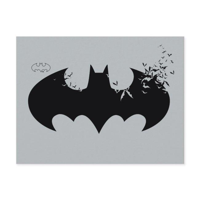 Classic Batman Logo Dissolving Into Bats Postinvitations
