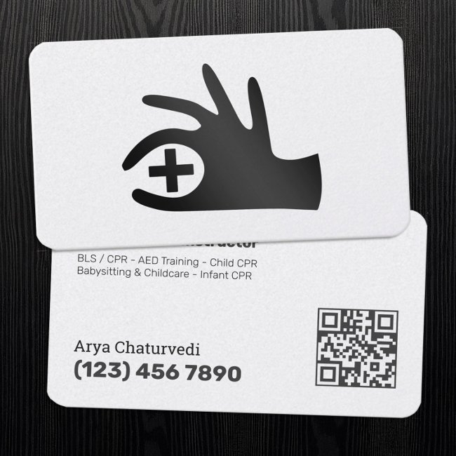 Classic Cpr - Aha Instructor Qr Business Invitations