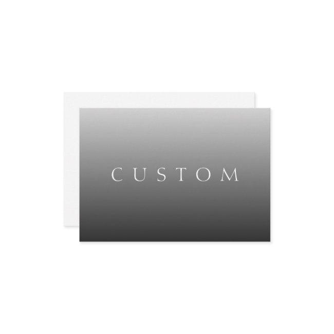 Classic Name Or Word | Gradient Grey Enclosure Invitations