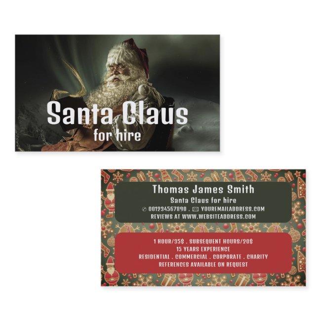 Classic Reading Santa, Santa Claus Entertainer Business Invitations