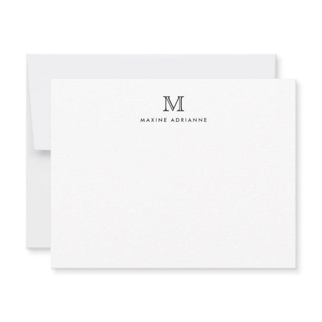 Classic Simple Modern Monogram Initial Note Invitations