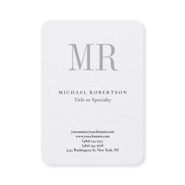 Classical Monogram Grey White Minimalist Plain Business Invitations