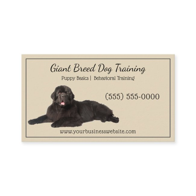 Classy Beige Black Giant Canine Dog Training Pet Business Invitations