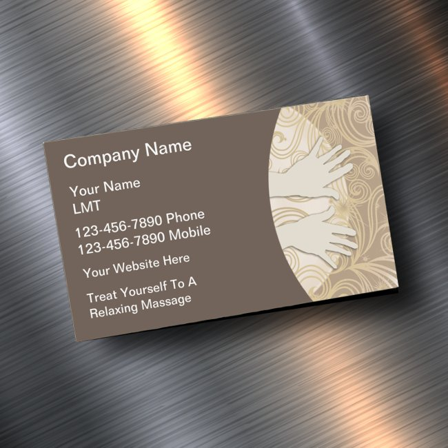 Classy Massage Hands Modern Business Invitations Magnet