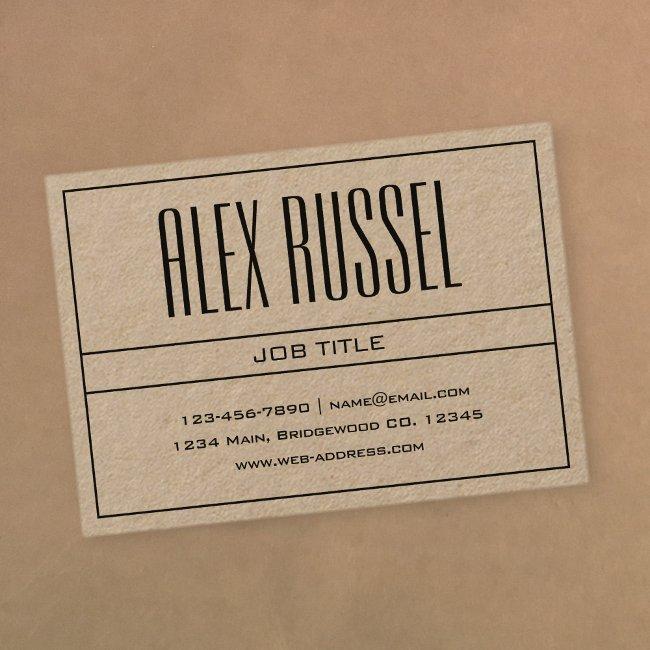 Classy Modern Professional Black On Kraft Paper Business Invitations