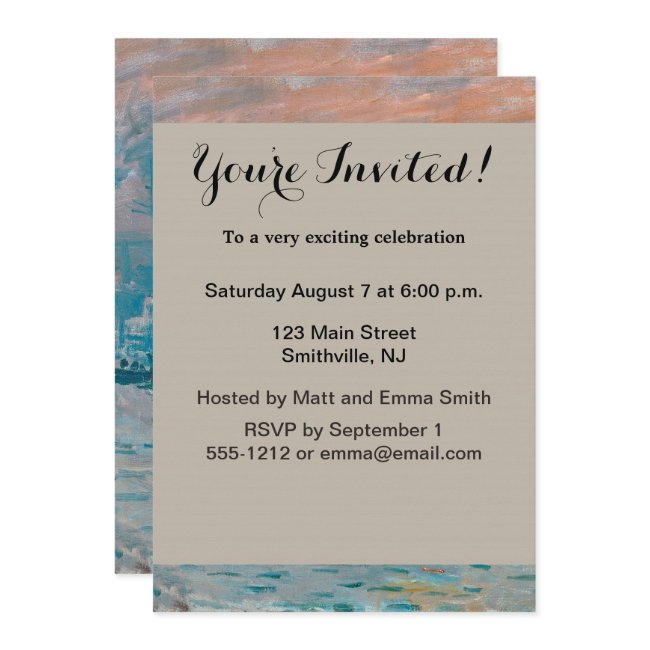 Claude Monet Impression Sunrise French Invitation