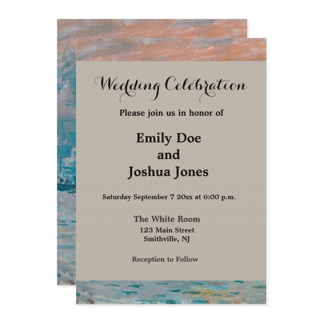 Claude Monet Impression Sunrise French Invitation