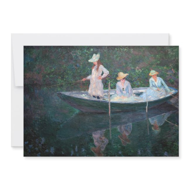 Claude Monet - In The Norvegienne Boat At Giverny Thank You Invitations