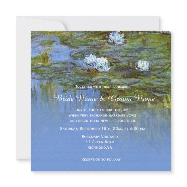 Claude Monet Vintage Waterlily Wedding Invitation
