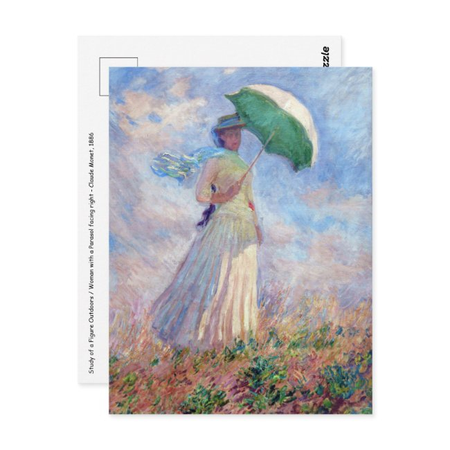 Claude Monet - Woman With A Parasol Facing Right Postinvitations