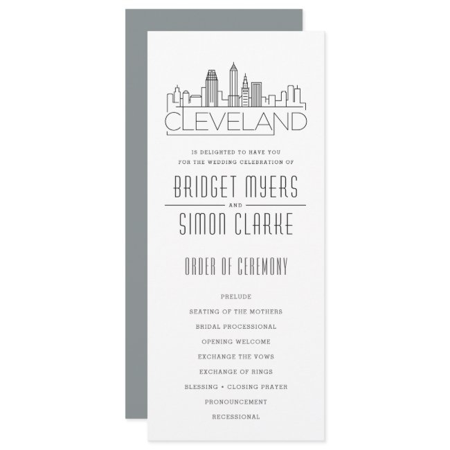 Cleveland Stylized Skyline | Wedding Program