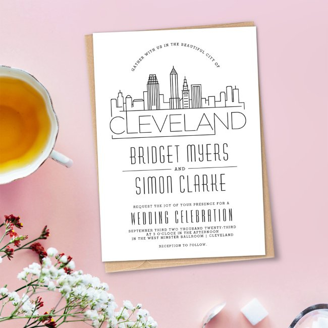 Cleveland Wedding | Stylized Skyline Invitation