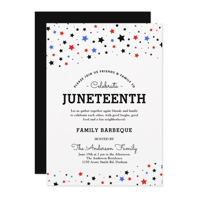 Cluster Of Stars | Juneteenth Holiday Event Brb In Invitation