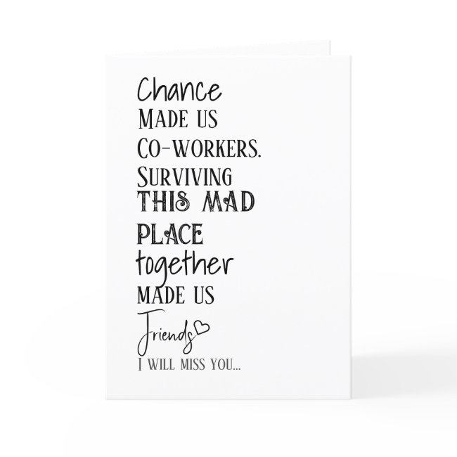 Co-worker Farewell Thank You Friendship Invitations