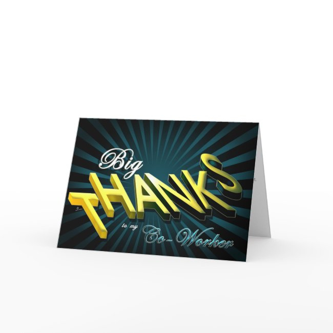 Co-worker Thank You Big Thanks Blue Stripes Invitations
