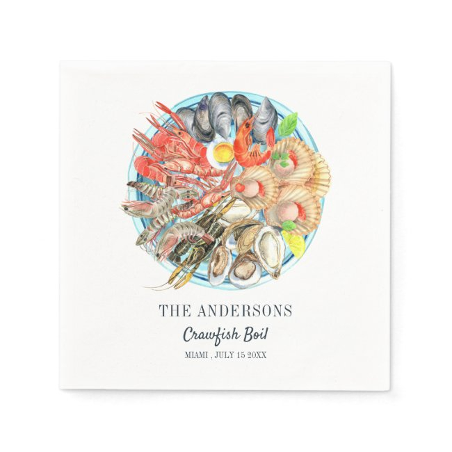Coastal Crawfish Boil Birthday Summer Napkins