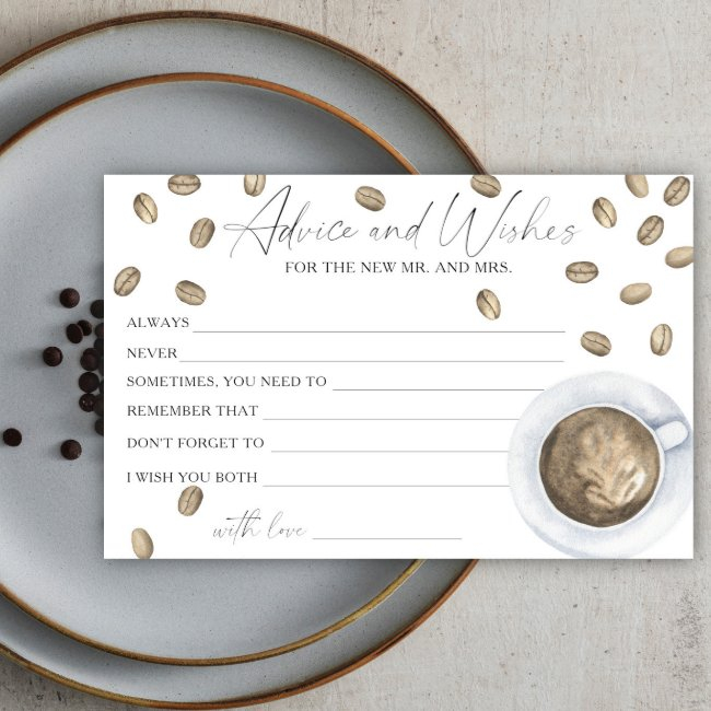 Coffee Bridal Shower Advice And Wishes Stationery