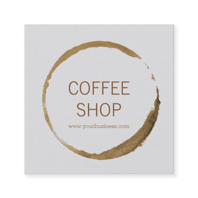 Coffee Shop - Coffee Stain Square Business Invitations