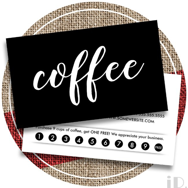 Coffee Shoppe Loyalty Punch Invitations