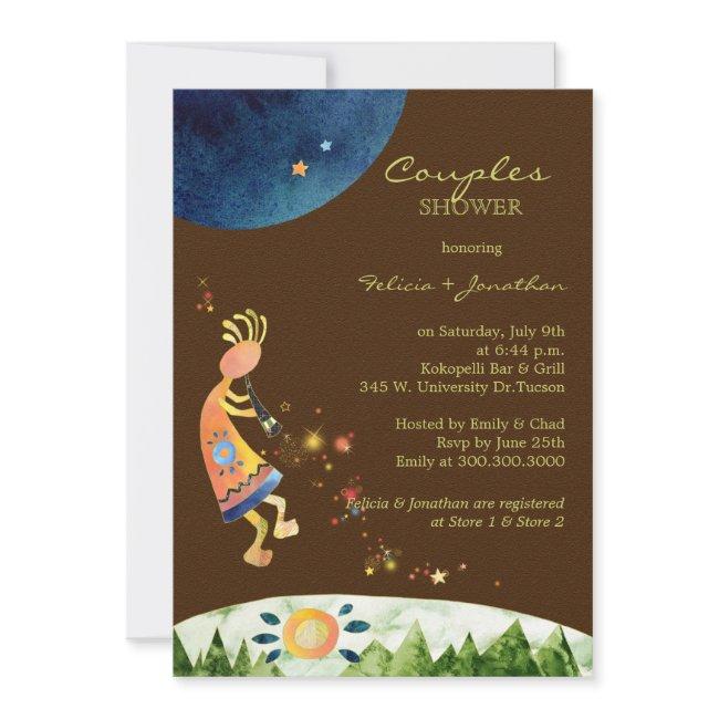 Colorful Kokopelli Couples Shower Invitation