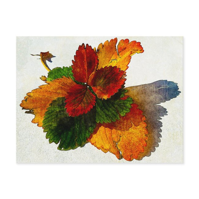 Colorful Shades Of Autumn Leaves Postinvitations