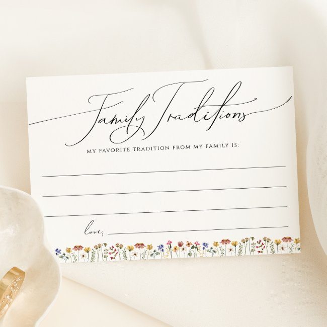 Colorful Wildflower Family Traditions Invitations