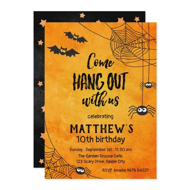 Come Hang Out With Us | Halloween Birthday Invitation