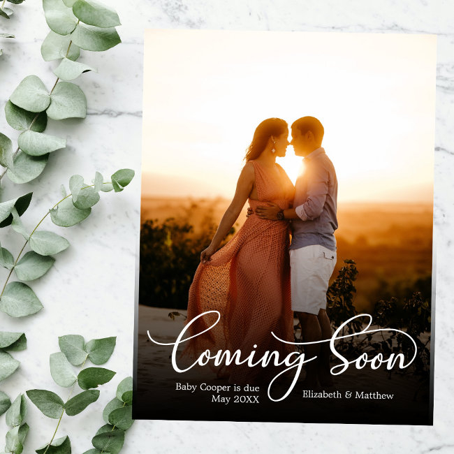 Coming Soon Photo Pregnancy Announcement Invitations