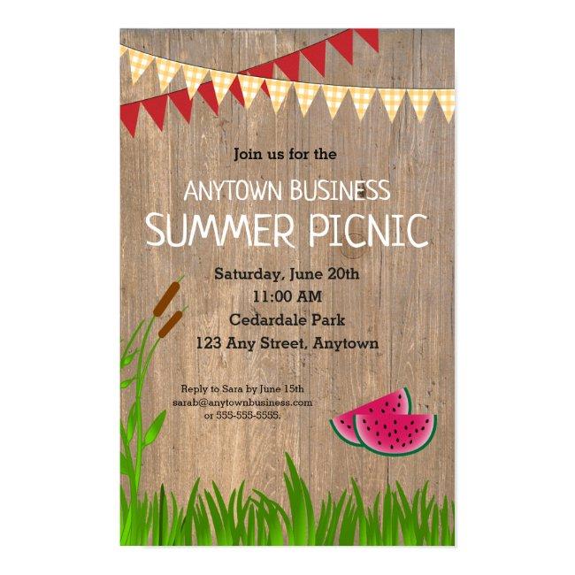 Company Summer Picnic Rustic Invitation Poster