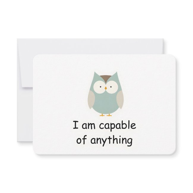 Confident Owl Woodland Animal Affirmation Invitations