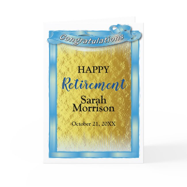 Congratulations Happy Retirement Gold Invitations