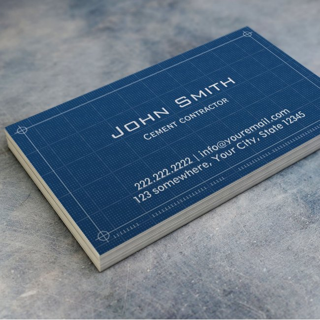 Construction Blueprint Cement Contractor Business Invitations