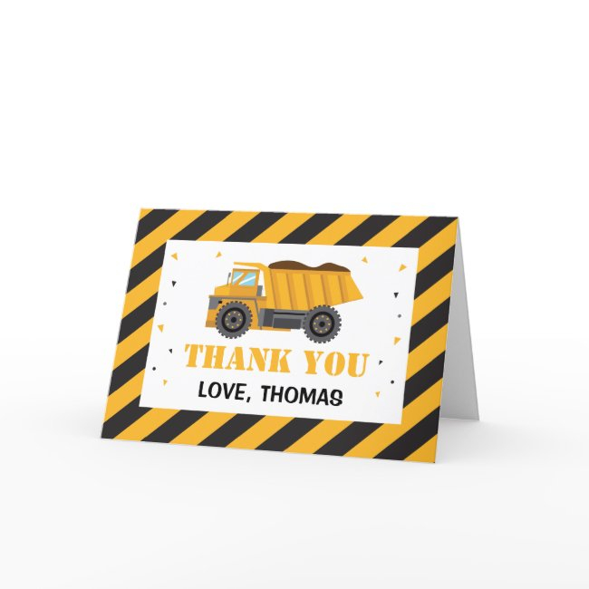 Construction Sand Truck Thank You Invitations