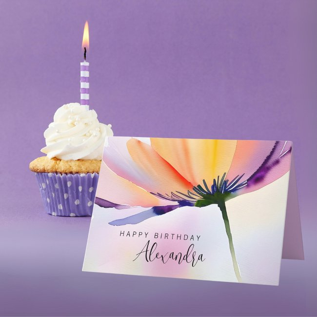 Contemporary Floral Custom Birthday Any Occasion Invitations