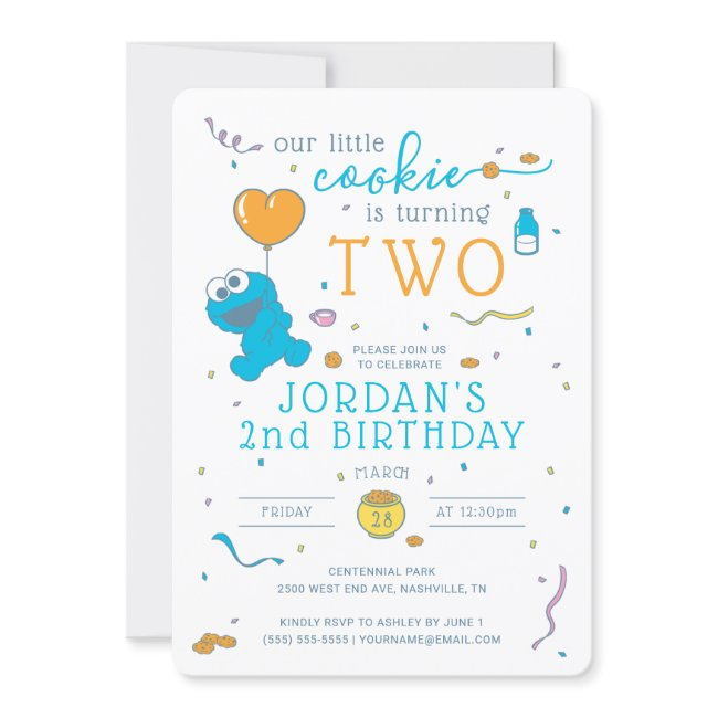 Cookie Monster | Our Little Cookie Is Turning Two Invitation