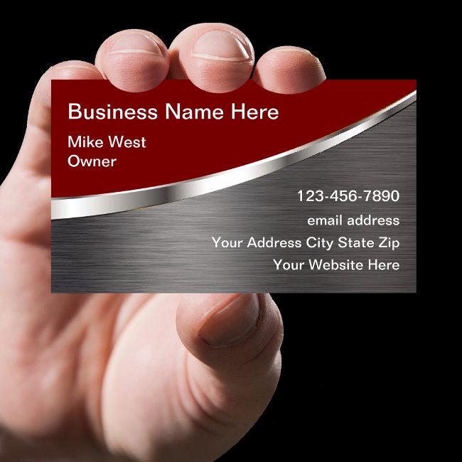 Cool Construction Business Invitations Metallic Look