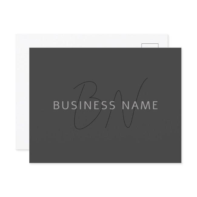 Cool Looking Name & Monogram | Dark Grey Postinvitations