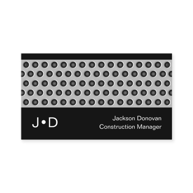 Cool Rustic Steel Metal Grid Plate Pattern Business Invitations