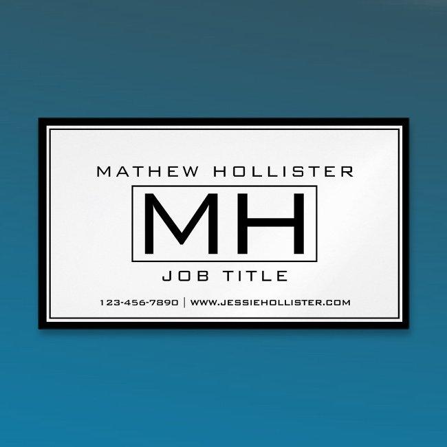 Cool White & Black Professional Business Invitations Magnet