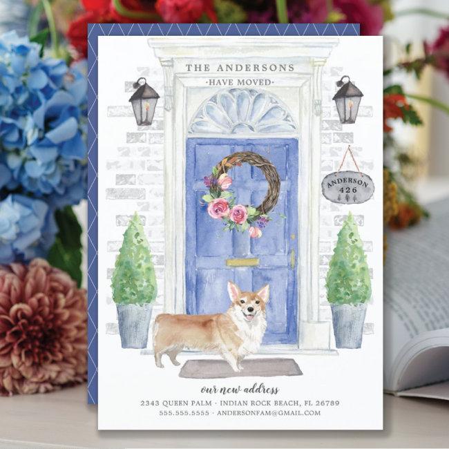 Corgi Front Door Moving Announcement