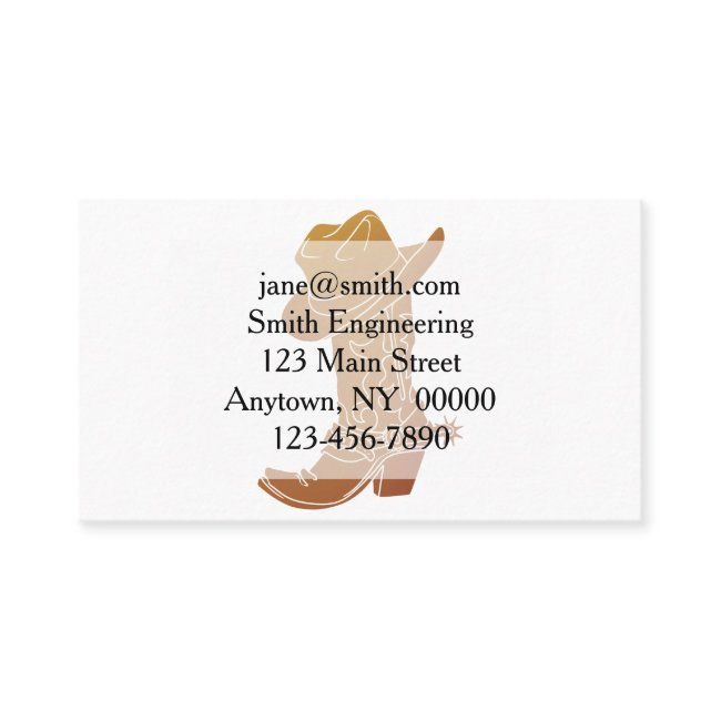 Country Boot And Hat Silhouette Business Invitations