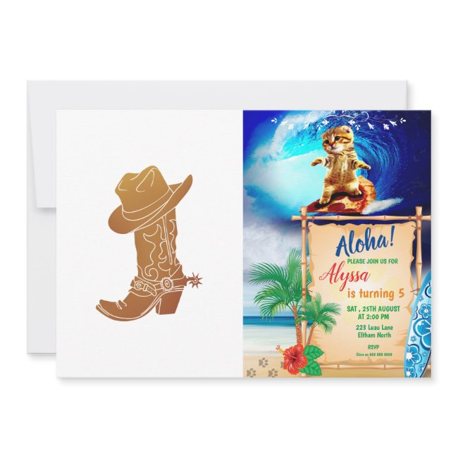 Country Boot And Hat Silhouette Invitation