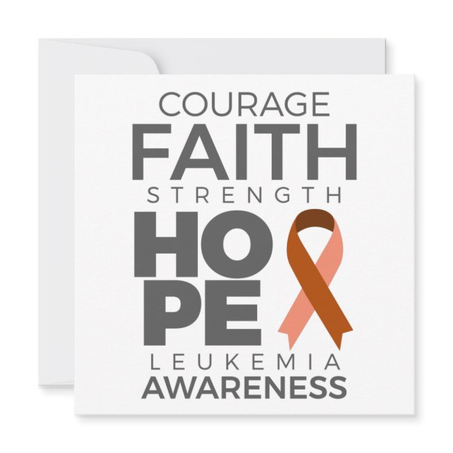 Courage Faith Strength Hope Leukemia Awareness Save The Date