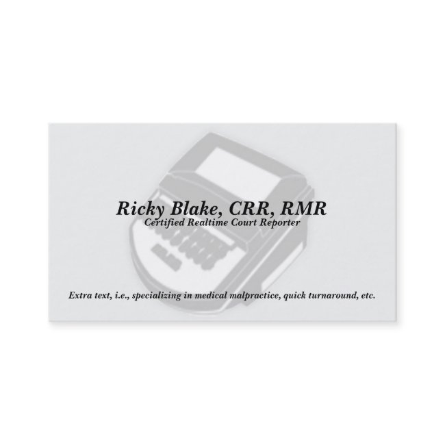 Court Reporter Black Steno Machine Business Invitations