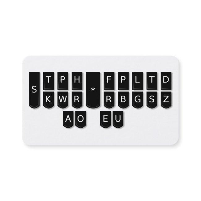 Court Reporter Black Steno Machine Keys Invitations