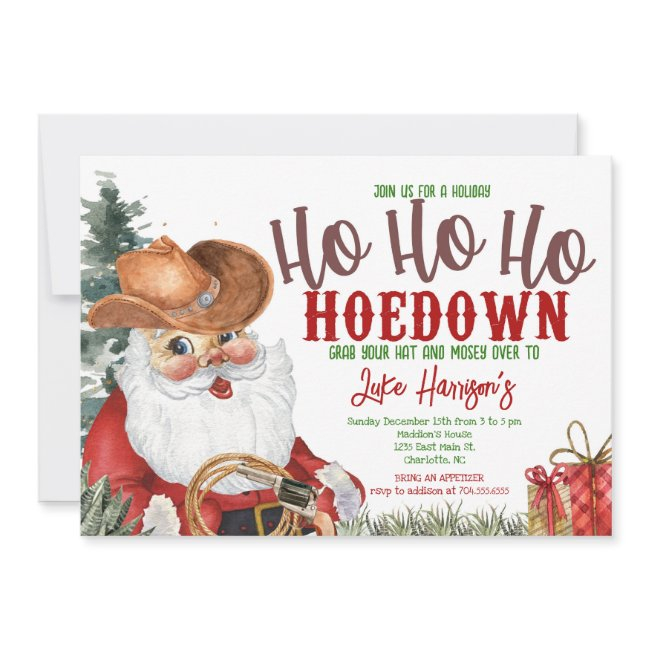 Cowboy Christmas Invitation, Country Hoedown Chris Invitation