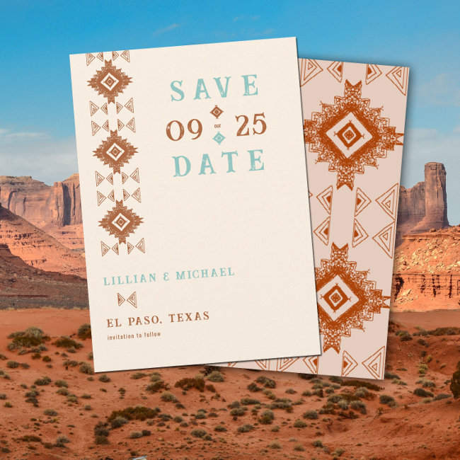 Cowboy Country Western Chic Wedding Save The Date Invitation