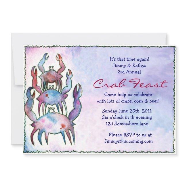 Crab Fest Feast Dinner Party Invitation