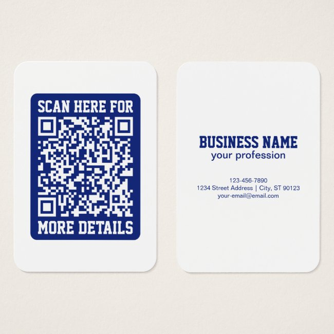 Create A Scannable Qr Code | Navy Blue (editable)