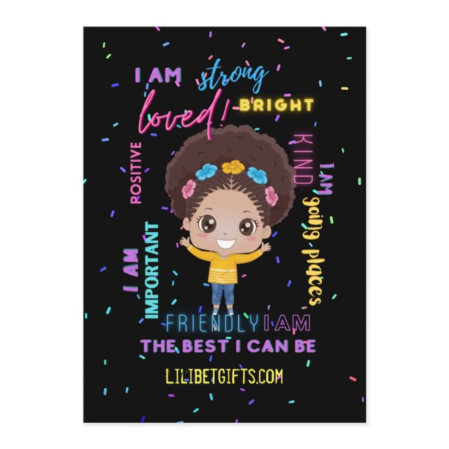 Create Your Own I Am - Positive Girl Affirmations Invitation